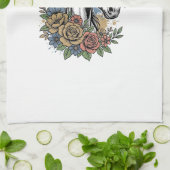 Oude gegraveerde paard bloem vector shirt ontwerp_ theedoek (Gevouwen)