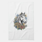 Oude gegraveerde paard bloem vector shirt ontwerp_ theedoek (Verticaal)
