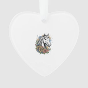 Oude gegraveerde paard bloemrijke vector shirt ont ornament