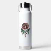 Oude Gegraveerde Roos Bloemig Shirt Ontwerp_1 Waterfles (Voorkant)