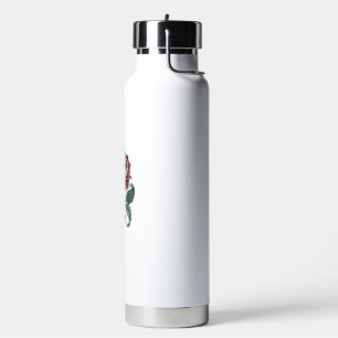 Oude Gegraveerde Roos Bloemig Shirt Ontwerp_1 Waterfles