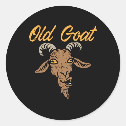 Oude Geit Leuk Grumpy Opa Papa Vaders Dag Joke F Ronde Sticker (Voorkant)