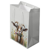 Oude Geit Met Bloemen Leuke Nieuwigheid Dierenpatr Medium Cadeauzakje (Achterkant Gekanteld)