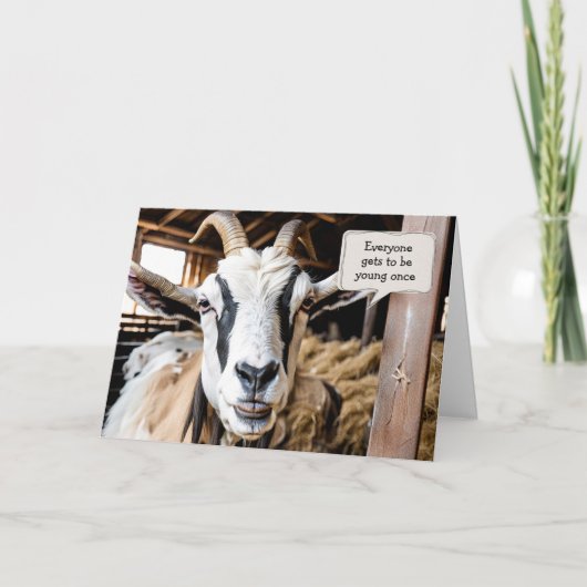 Oude Geit voor het krijgen van Oude Verjaardag Kaart (Voorkant)
