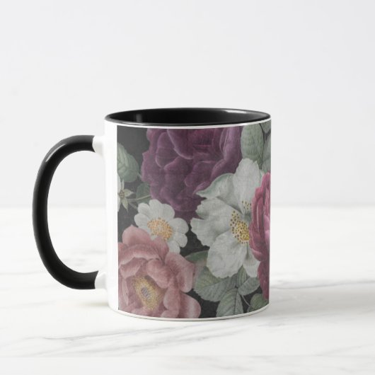 Oude gekke bloemen mok (Links)