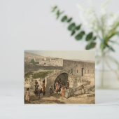 Oude gekleurde foto van Mary's Well in Nazareth Briefkaart (Staand voorkant)