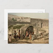 Oude gekleurde foto van Mary's Well in Nazareth Briefkaart (Voorkant / Achterkant)