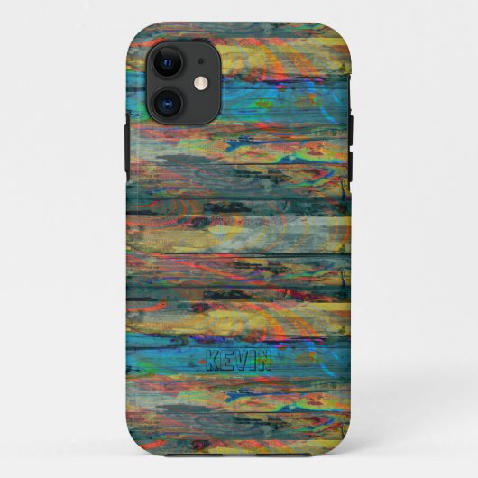Oude gekleurde houten planken Case-Mate iPhone case (Achterkant)