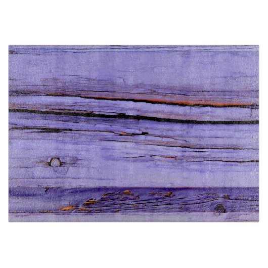Oude gekraakte paarse verf op hout snijplank (Voorkant)