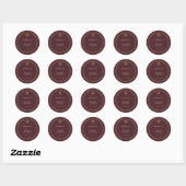 Oude Geld Bordeaux Bruiloftsfeest Ronde Sticker (Vel)