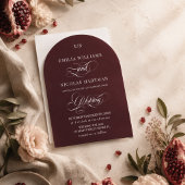 Oude Geld Bordeaux Monogram Bruiloft Kaart