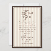 Oude Geld Espresso Calligrafie Bruiloft Bedankkaart (Voorkant)