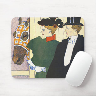 Oude Geld Esthetiek Vintage Paardenrace Print Muismat