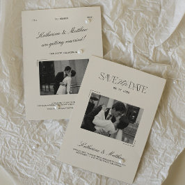 Oude Geld Hof Huwelijk Save the Date Foto Kaart