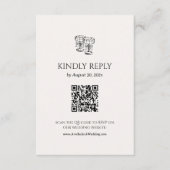 Oude Geld Huwelijks RSVP Kaart Qr Code (Voorkant)