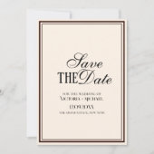 Oude Geld ivoor & Espresso bruine luxe trouw Save The Date (Voorkant)