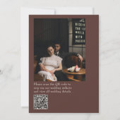 Oude Geld Kakaobruine QR-code Foto Bruiloft Kaart (Achterkant)