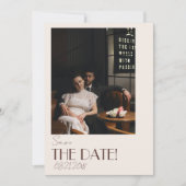 Oude Geld Kakaobruine Retro Fotowedding Save The Date (Voorkant)