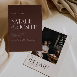 Oude Geld Kakaobruine Retro Fotowedding Save The Date