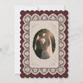 Oude Geld Kant Perzikkleur Bruiloft Save The Date Kaart (Achterkant)