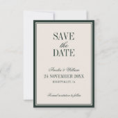 Oude Geld Klasse Timeloze Smaragdgroene Trouwdag Save The Date (Voorkant)