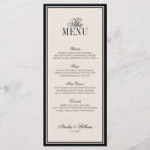 Oude Geld Klassieke Luxe Zwarte Crème Trouw Menu (Voorkant)