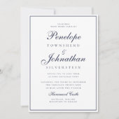 Oude Geld Minimaal Script Witte Bruiloft Kaart (Voorkant)