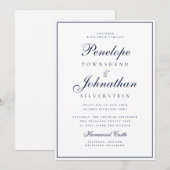 Oude Geld Minimaal Script Witte Bruiloft Kaart (Voorkant / Achterkant)