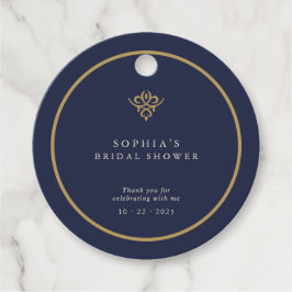 Oude Geld Navy Blauwe Bruiloft Favor Tags Bedankjes Labels
