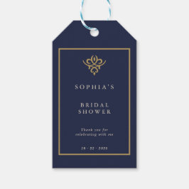 Oude Geld Navy Blauwe Bruiloftsfeest Cadeaubordjes Cadeaulabel