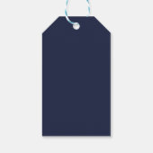 Oude Geld Navy Blauwe Bruiloftsfeest Cadeaubordjes Cadeaulabel (Achterkant)