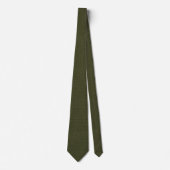 Oude Geld Olijfgroene Heringbone Tweed Stof  Stropdas (Voorkant)