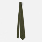 Oude Geld Olijfgroene Heringbone Tweed Stof  Stropdas (Achterkant)