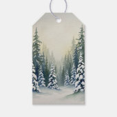 Oude Geld Sneeuwige Winter Bos Scène Kerstmis Cadeaulabel (Voorkant)