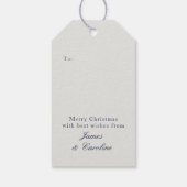 Oude Geld Sneeuwige Winter Bos Scène Kerstmis Cadeaulabel (Achterkant)