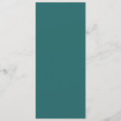 Oude Geld Teal Klassieke Gast Naam Bruiloft Menu (Achterkant)