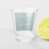 Oude Geld Teal Klassieke Trouw Shot Glas (Achterkant)