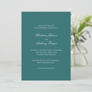 Oude Geld Teal Klassieke Trouwdag Save The Date
