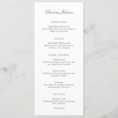Oude Geld Zwart en Wit Gast Naam Bruiloft Menu (Voorkant)