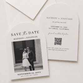 Oude Geld Zwarte & Ivoor Huwelijks 'Save the Date' Kaart