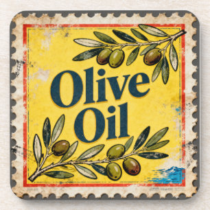 Oude Gele Amalfi Stempel Groene Olijventak Bier Onderzetter
