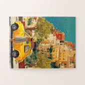 Oude gele auto aan de Amalfikust, Positano Legpuzzel (Horizontaal)