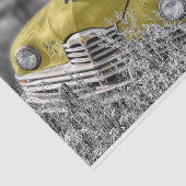 Oude gele auto tissuepapier (Detail)