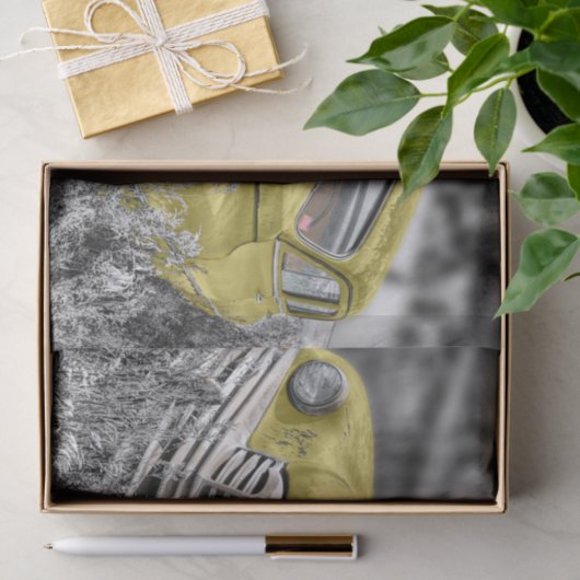 Oude gele auto tissuepapier (Geschenk)