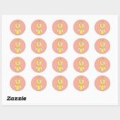 Oude gele bikini badpak ronde sticker (Vel)