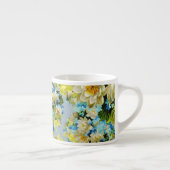 Oude Gele Bloemen Bloemmotief Espresso Kop (Rechts)
