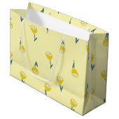 Oude gele bloemen groot cadeauzakje (Voorkant Gekanteld)
