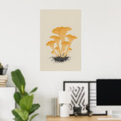 Oude gele cantharel paddenstoel botanisch poster (Thuiskantoor)