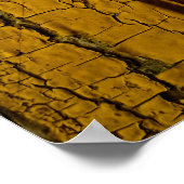 Oude gele deur of omheining met verschillende verf poster (Hoek)