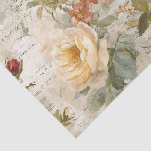 Oude gele en roze rozen tissuepapier (Detail)